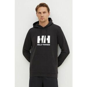 Helly Hansen pamut melegítőfelső fekete, férfi, nyomott mintás, kapucnis, 53289 kép