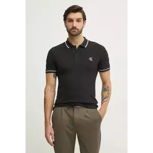 Calvin Klein Jeans poló fekete, férfi, sima, J30J315603 kép