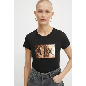 Armani Exchange pamut póló női, fekete, 8NYTDL YJ73Z kép