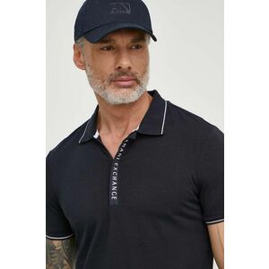 Armani Exchange poló sötétkék, nyomott mintás kép