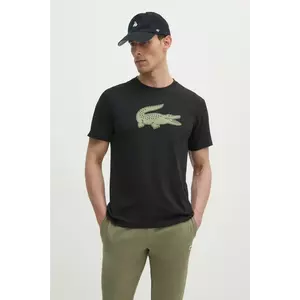 Lacoste t-shirt fekete, férfi, nyomott mintás, TH2042 kép