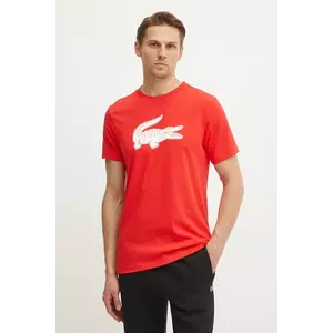 Lacoste t-shirt piros, férfi, nyomott mintás kép