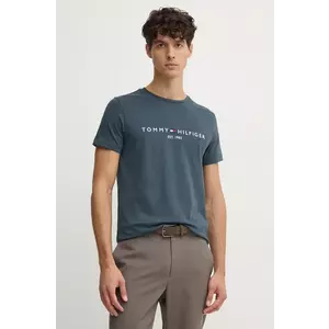 Tommy Hilfiger pamut póló szürke, férfi, nyomott mintás kép