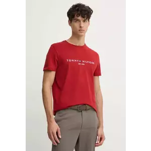 Tommy Hilfiger pamut póló piros, férfi, nyomott mintás kép