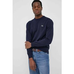 Lacoste pamut pulóver könnyű, sötétkék kép