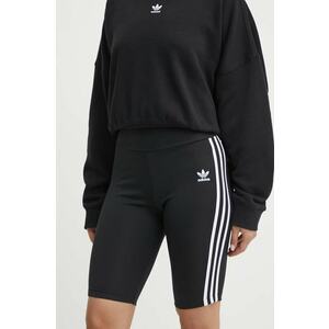 adidas Originals rövidnadrág női, fekete, sima, közepes derékmagasságú kép