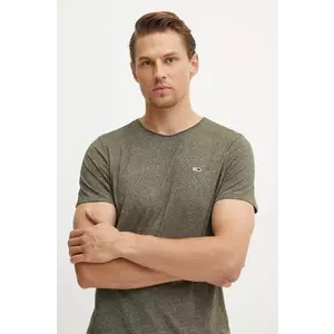 Tommy Jeans t-shirt zöld, férfi, sima, DM0DM09586 kép