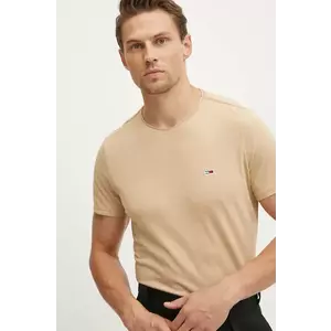 Tommy Jeans t-shirt barna, férfi, sima, DM0DM09586 kép