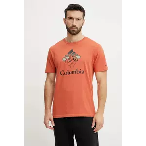 Columbia pamut póló piros, nyomott mintás kép