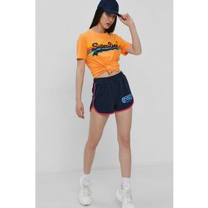 Superdry rövidnadrág női, sötétkék, sima, közepes derékmagasságú kép