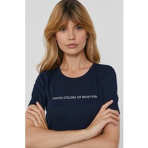 United Colors of Benetton pamut póló sötétkék kép