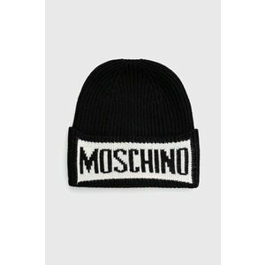 Moschino gyapjú sapka vastag, fekete, gyapjú kép
