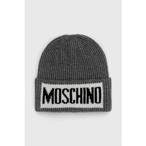 Moschino gyapjú sapka vastag, szürke, gyapjú kép