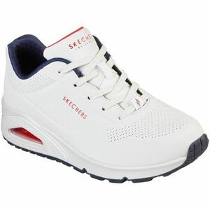 Rövid szárú edzőcipők Skechers Uno Stand On Air 73690-WNVR White/Navy/RED kép