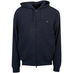 Pulóverek Emporio Armani Lounge Pique Zip Hoodie Navy kép