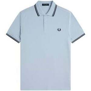 Rövid ujjú galléros pólók Fred Perry Twin Tipped Polo Shirt Light Smoke/Navy kép