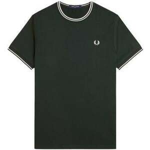 Rövid ujjú pólók Fred Perry Twin Tipped T-Shirt Night Green/Snow White kép