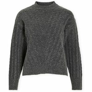 Pulóverek Vila Relli Highneck Knit - Dark Grey Melange kép