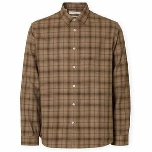 Hosszú ujjú ingek Selected Noos Regnoah Shirt - Savannah Tan/Brown kép