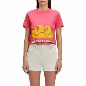 Rövid ujjú pólók Sundek Cropped T-Shirt With Maxi Logo Print kép