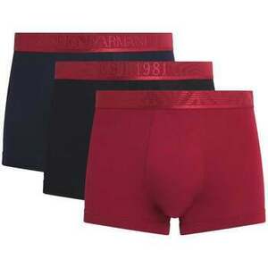 Boxerek Emporio Armani Stretch Cotton Logo 3 Pack Trunks Black/Red kép