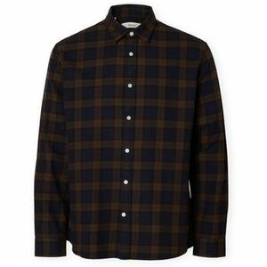 Hosszú ujjú ingek Selected Noos Regnoah Shirt - Demitasse/Sky Captain kép