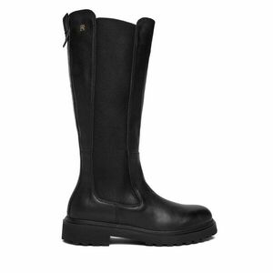Csizma Tommy Hilfiger Th Lthr Cleated Long Boot FW0FW08985 Fekete kép