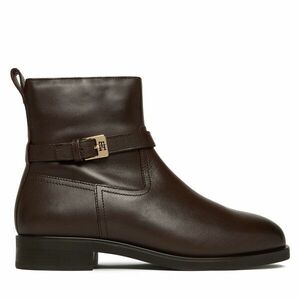 Bokacsizma Tommy Hilfiger Th Buckle Riding Leather Bootie FW0FW08781 Barna kép