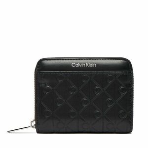 Pénztárca Calvin Klein Emblem Aop Embossed Zip Around LV04F1081G Fekete kép
