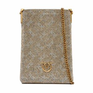 Telefontartó táska PINKO Phone Case Monogram Full Strass AI 25-26 PCPL 105358 A20D Arany kép