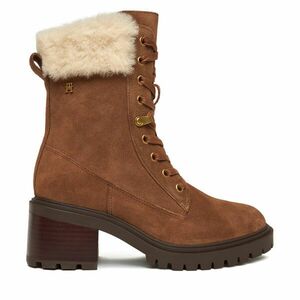 Bakancs Tommy Hilfiger Th Shearling Lace Up Boot FW0FW08999 Barna kép