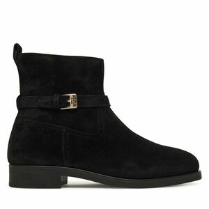 Bokacsizma Tommy Hilfiger Th Buckle Riding Suede Bootie FW0FW09047 Fekete kép