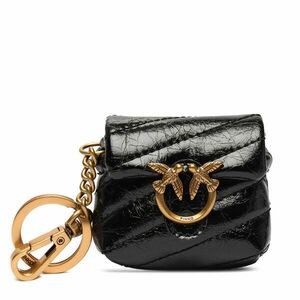 Kulcstartó PINKO Airpods Love Puff Microfiber Shiny Calf AI 25-26 PCPL 105869 A370 Fekete kép