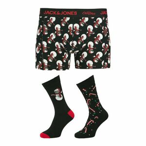 Jack & Jones Bokszer és zokni szett Snow Skulls Giftbox 12285138 Fekete kép