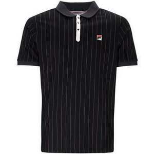Rövid ujjú galléros pólók Fila BB1 Classic Striped Polo Shirt Black/Gardenia/Fig/Charcoal kép