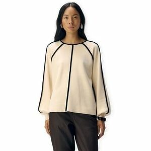 Pulóverek Object Reynard Knit - Sandshell/Black kép