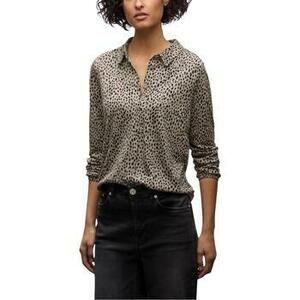 Hosszú ujjú galléros pólók Street One LTD QR printed jersey blouse w. drawstring 324186 kép