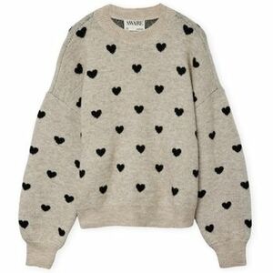 Pulóverek Aware Noos Heart Knit - Plaza Taupe/Hearts Black kép