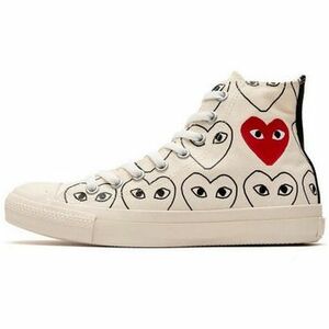Divat edzőcipők Comme Des Garcons Converse White Heart Print kép