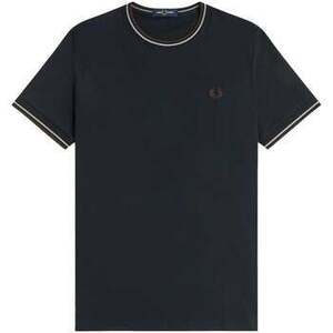 Rövid ujjú pólók Fred Perry Twin Tipped T-Shirt Navy/Warm Oat/Burnt Tobacco kép