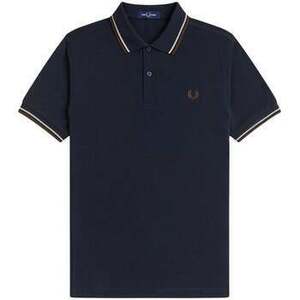 Rövid ujjú galléros pólók Fred Perry Twin Tipped Polo Shirt Navy/Warm Oat/ Burnt Tobacco kép