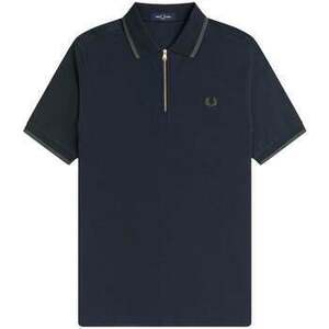 Rövid ujjú galléros pólók Fred Perry Crepe Pique Zip Neck Polo Shirt Navy kép