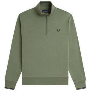 Pulóverek Fred Perry Half Zip Sweatshirt Laurel Wreath Green/Black kép