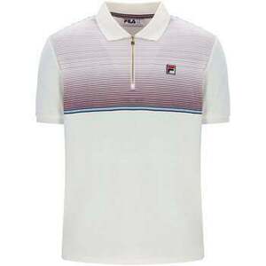 Rövid ujjú galléros pólók Fila Paco Zip Stripe Velour Polo Shirt Gardenia/Fig/Milky Blue kép