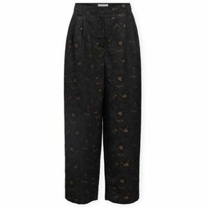 Nadrágok Object Lovia Trousers - Black/Seal Brown kép