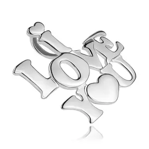 925-ös ezüst medál - szerelmes felirat szívecskével kép