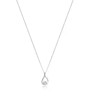 Sterling ezüst függő és lánc - fényes kivágott könnycsepp cirkóniával kép