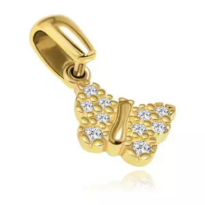 Medál 14K aranyból - pillangó mintázott szárnyakkal és kövekkel kép