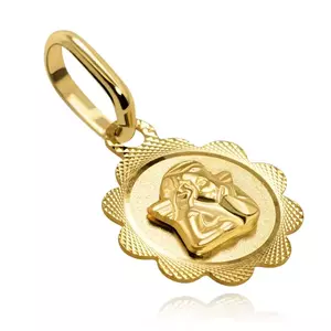 Arany medál - virág gravírozással és kis angyalkával kép