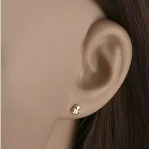 14K arany stekkeres fülbevaló- kiskacsa átlátszó cirkóniával kép